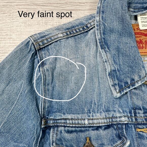 Levi's Distressed Aged Vintage Wash Jean Shirt/Jacket Women's S Blue Button-Up - Picture 5 of 10